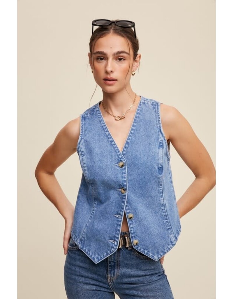 Listicle Denim Vest