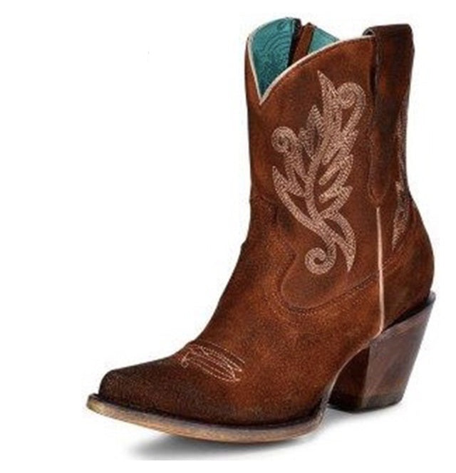 Corral Cognac Embroidery Ankle Boot